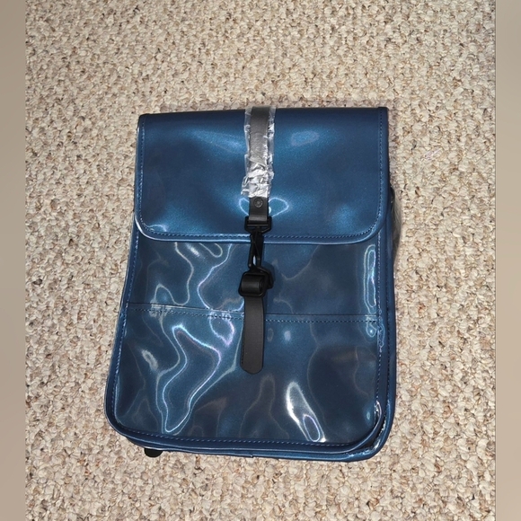 NWT Rains Backpack Sonic Blue Micro W3 Metallic 13010 Waterproof One Sz main image 9